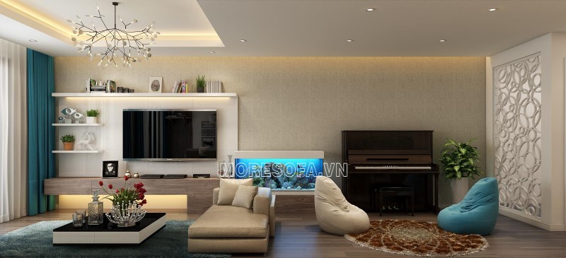 Ghế sofa góc da màu be